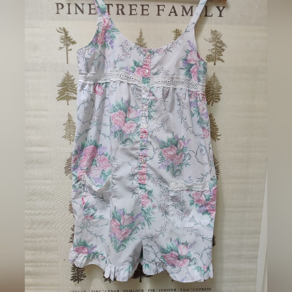 Vintage Sleepwear Romper - Small